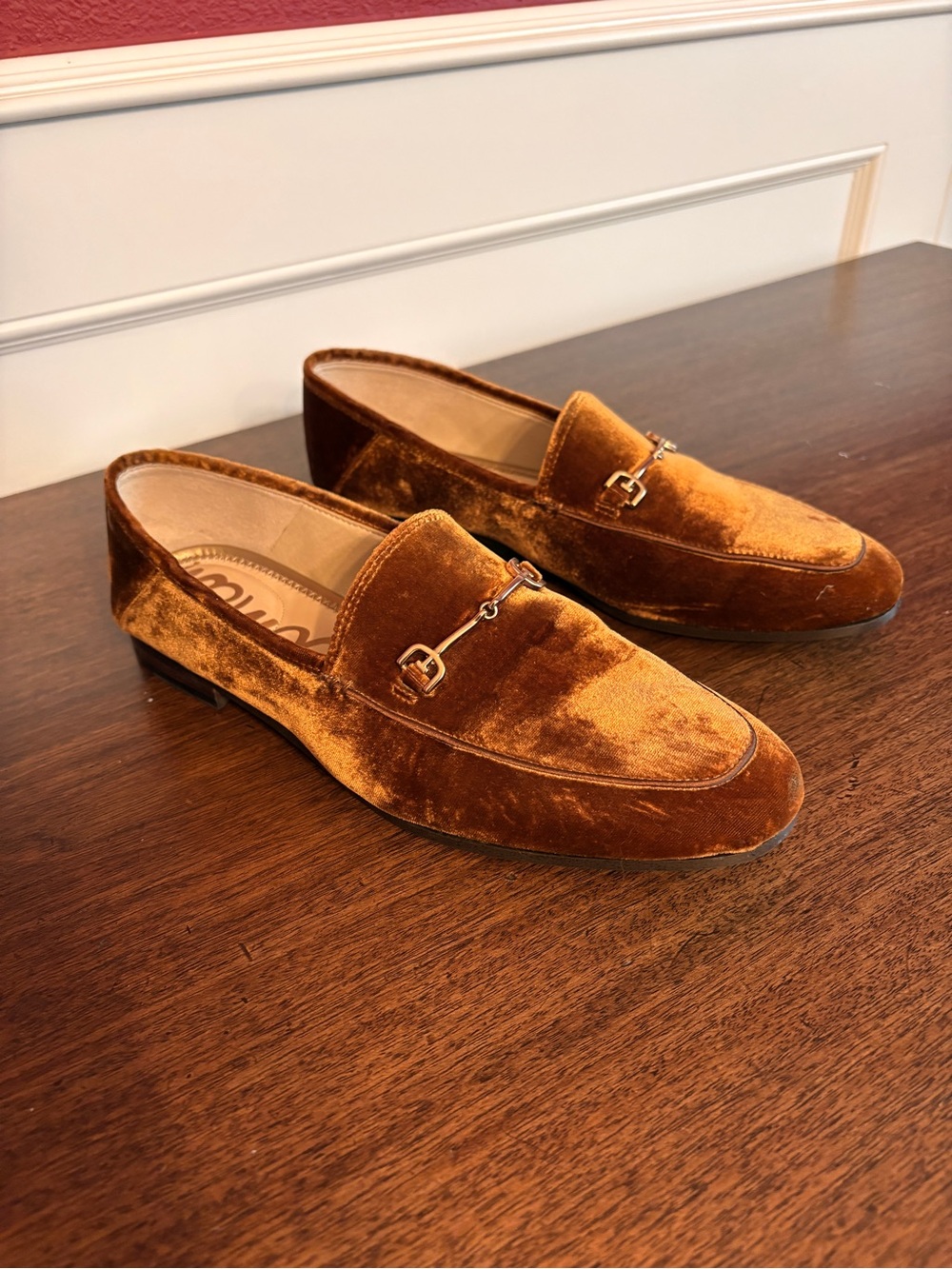 Sam Edelman Loraine Velvet Loafers | 9 | Copper / Burnt Orange